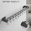 Estante de Almacenamiento para Cocina, Ganchos para Cocina, Barra con Ganchos Móviles, Barra Colgante sin Taladro, Soporte para Espátulas y Cucharas, Almacenamiento Montado en Pared