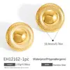 Pendientes de Acero Inoxidable Transfronterizos Accesorios DIY Pendientes con Cierre de Presión Semiacabados Pendientes Chapados en Oro de 18K Accesorios para Pendientes Impermeables