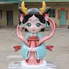 Escultura IP luminosa de PRFV personalizada mascote de grande empresa figura de desenho animado fábrica de origem instalação no local