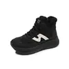 KA6665 Botas de Nieve para Mujer 2026 Invierno Nuevas Suela Gruesa Piel Genuina Caña Alta Forro de Terciopelo Zapatillas Deportivas de Tabla Zapatos Grandes de Algodón del Noreste