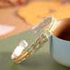 Produto de Prata de Alta Qualidade, Pulseira Esmaltada Banhada a Ouro Prata Pura 9999, Novo Bracelete Aberto Doce, Novo Bracelete Estilo Chinês
