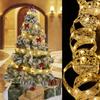 Luces de Cinta Navideña Luces de Cadena Decoraciones Navideñas Accesorios para Árbol de Navidad Colgante Decorativo Cinta de Doble Capa Bronceada
