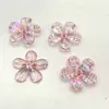 Pétalos acrílicos transparentes de 30*30 mm, flor de cinco pétalos con baño de color UV, accesorios para tocado DIY, accesorios para el cabello, accesorios para cadena de teléfono móvil