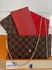 Moda Europeia e Americana Bolsa Feminina Bolsa de Ombro Versátil para Senhoras Bolsa Transversal Bolsa de Mão Bolsa de Corrente Conjunto de Três Peças em Couro Genuíno com Embalagem