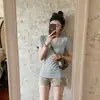 Camiseta Básica de Manga Corta de Algodón Puro Color Sólido Estilo Coreano Dulce para Mujer, Paquete de 40, Top de Moda de Verano con Cuello en V