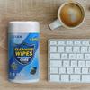 Toallitas Limpiadoras Multifuncionales para Pantallas, Superventas Transfronterizas para Computadoras, Tablets y Teléfonos, Sin Alcohol, 88 Toallitas