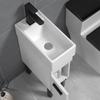 Gabinete de Lavabo Pequeño para Colgar en Pared Vertical Gabinete de Piso de Madera Maciza Gabinete Estrecho para Lavadora de Baño Gabinete Lateral Ultra Estrecho Lavabo Cerámico para Colgar