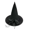 Sombrero de Bruja de Malla Negra Gótica con Rosa, Sombrero de Hechicera, Sombrero de Mago, Decoración para la Cabeza, Sombrero de Mago de Terciopelo Colorido