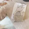 Bolso de mano de acrílico con diseño de girasol completo de diamantes, nuevo, chapado en oro, bolso de mano de lujo ligero de moda, bolso de hombro, bolso de acrílico