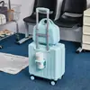 Set de maletas tamaño pequeño para equipaje de mano de avión estuche de viaje pequeño con contraseña ruedas giratorias para mujer estuche con barra extensible resistente a los arañazos para hombre