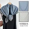 Pañuelo Cuadrado de Seda, Bufanda de Lana, Pañuelo Pequeño de Seda, Bufanda Triangular Corta de Cachemira de Alto Gama Estilo Coreano Nuevo para Otoño e Invierno para Mujer