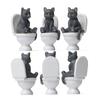 Serie de Inodoros de Sentarse 4 Inodoro de Postura Sentada Gato y Gatito Paisajismo en Miniatura Paisajismo Creativo Muñecas