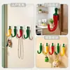 Gancho para Ropa Creativo con Forma de Chile Montaje en Pared Agujero Colgador de Llaves Detrás de la Puerta Perchero para Recibidor Montaje en Pared