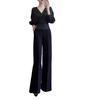 25928 Xin Da Ai Mei Yuan Outono/Inverno 2025 Novo Top Decote V Solto Estilo Preguiçoso Calça Reta Cintura Alta Emagrecedor