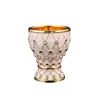 Copo de Metal com Padrão de Diamante Retrô, Taça Decorativa Dourada Cravejada com Diamantes, Ornamento para Aprimorar a Atmosfera do Balcão de Bar Ktv