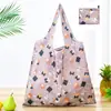 Bolsa de compras plegable de gran capacidad, bolso de mano portátil para supermercado, impresión de logotipo, bolsa de almacenamiento 190T, directo de fábrica