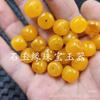 Espaçador de fivela de jade de cera de abelha artificial contas soltas laranja óleo de frango amarelo cera de abelha contas redondas casca de tartaruga repolho contas de ábaco contas para joias