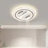 Lámpara Ventilador Rectangular Minimalista Nórdico para Sala de Estar sin Aspas Lámpara de Techo Ventilador Silencioso Invisible para Dormitorio Atmosférico