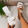 Sandalias de verano al aire libre sin cordones de moda europea y americana de talla grande, nuevo modelo de comercio exterior, color block, punta cuadrada plana