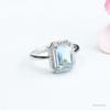 Anillo Cuadrado Jueyu de Plata S925 Incrustado con Topacio Azul Suizo Natural Venta Directa en Transmisión en Vivo de Joyas S2050608A