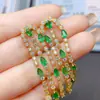 Venta al por mayor de fábrica, Pendientes de esmeralda natural más vendidos con incrustación de plata S925, Piedra principal 3*5, Joyería lujosa, Venta directa de fábrica