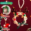 Presente de Natal Crianças Pingente de Boneco de Neve Feito à Mão DIY Pingente de Papai Noel com Palito Torcido Decoração de Árvore de Natal de Rena