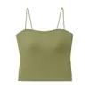 6168 # Camisola sin costuras de un hombro para primavera y verano con espalda descubierta para mujer con copas, adecuada para llevar debajo o encima, con tirantes finos y diseño de top de tubo