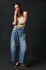 Estación independiente 2024 transfronterizo ebay Europa y Estados Unidos primavera casual tubo de cintura suelta jeans para mujer 16848