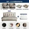 Cama de Couro de Luxo Leve Italiana para Quarto Principal Cama de Casal com Luzes Cabeceira Alta Acolchoada Macia Cama Minimalista Moderna Tecido Tecnológico Cama de Casamento