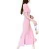 Diosa de temperamento de alta gama y alta sociedad francesa, abanico estilo Yujie, hermoso vestido de cola de pez rosa de verano para niños