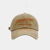 Gorra lavada con letras bordadas al estilo coreano para mujer, estilo retro, suave, estilo urbano, de ala ancha, con cara pequeña