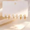 Novedades de Verano: Delicados Pendientes de Circonita Microincrustada, Juego de Tres Pares, Frescos y Dulces, Pendientes Versátiles y Elegantes con Circonita Microincrustada