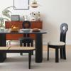 Silla de comedor vintage de estilo francés, silla de escritorio de diseño de sirena, moderna, sencilla, de madera maciza de estilo medio antiguo.