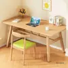 Juego de Mesa y Sillas Rectangulares Engrosados para Comedor para Uso Doméstico y Comercial, Mesa y Sillas de Comedor de Color Madera Natural Simple