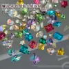 Pedrería de arte para uñas tipo caramelo y refresco de moda, pedrería colorida pequeña de forma irregular con base de punta, paquete mixto de decoraciones brillantes para uñas, racimos de pedrería pequeña K9