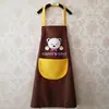 Lona de Poliéster para Ropa de Trabajo Delantal de Algodón Publicidad con Logo Venta al por Mayor Ropa de Trabajo Sin Mangas Dibujos Animados Hogar Impermeable Delantal de Dibujos Animados