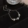 Pulseira Ajustável Full Diamond Zircônia Estilo Coreano 2025 Novo Design de Nicho Joia de Mão Versátil Joias Simples Exquisite