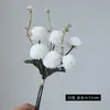 Buquê artificial de dente-de-leão de 3 galhos em cores outonais, arranjo de flores artificiais de crisântemo bola pequena para casamentos, decoração de casa e hotel