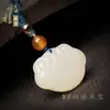Pingente Cadeado de Segurança de Jade Hetian para Meninos e Meninas, Colar Pingente de Jade Branco para Bebê Recém-nascido, Presente Festivo