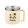 Taza Panda de Acero Inoxidable 304 con Tapa y Popote para Hogar Oficina Estudiantes Taza de Café de Gran Capacidad