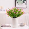 7 garfos 35 olhos eucalipto rosa pequena flor de lótus pequena planta folha de dinheiro decoração de engenharia simulação flor falsa flor de plástico