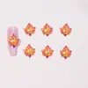 Accesorios populares transfronterizos para decoración de uñas de hoja de arce, pequeños accesorios de resina para manualidades DIY, aretes, pinzas para el cabello, decoraciones de uñas ponibles y pedrería