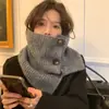 Chal de Invierno Cálido y Elegante de Gama Alta, Suéter de Cuello Alto, Calentador de Cuello para Mujer Estilo Coreano, Polaina de Color Sólido Versátil Nueva, Bufanda de Punto