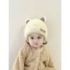 Gorro de bebé con diseño de nariz de oso, gorro tejido lindo de invierno para niños y niñas, gorro cálido para bebés y niños pequeños