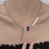 Collar de mariposa con perlas y personalidad sencilla de estilo europeo y americano para mujer, cadena de clavícula superpuesta de múltiples capas, accesorios de alta calidad transfronterizos