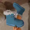 Botas de neve de cor contrastante para cabelo cacheado, novas, transfronteiriças, femininas, sola grossa, antiderrapantes, quentes, sapatos de algodão, doces, versáteis, tamanho grande, comércio exterior, sapatos femininos