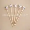 Pinchos de fruta coloridos con temática de conejos de Pascua para decoración de bares y restaurantes, palillos de bambú de un solo uso