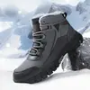 2024 Novas Botas de Neve do Nordeste Masculinas de Inverno Aveludadas Engrossadas de Cano Alto para Exterior Algodão Antiderrapantes Tamanho Grande Botas de Algodão