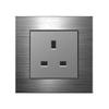 Enchufe Eléctrico Británico 13A Carga Rápida USB tipo-c Estándar Británico Pie Cuadrado Panel Metálico Gris Aluminio Dibujado con Alambre Edición Hong Kong y Macao
