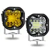 Lámpara Cuadrada Pequeña 22LED 66W con Flash Faro de Motocicleta Vehículo Todoterreno Luz Modificada para Parachoques Delantero Luz Antiniebla Foco Auxiliar